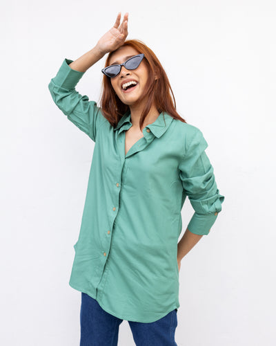 Mila Oversized Shirt -Green