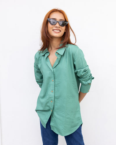 Mila Oversized Shirt -Green