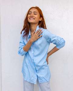 Mila Oversized Shirt -Sky