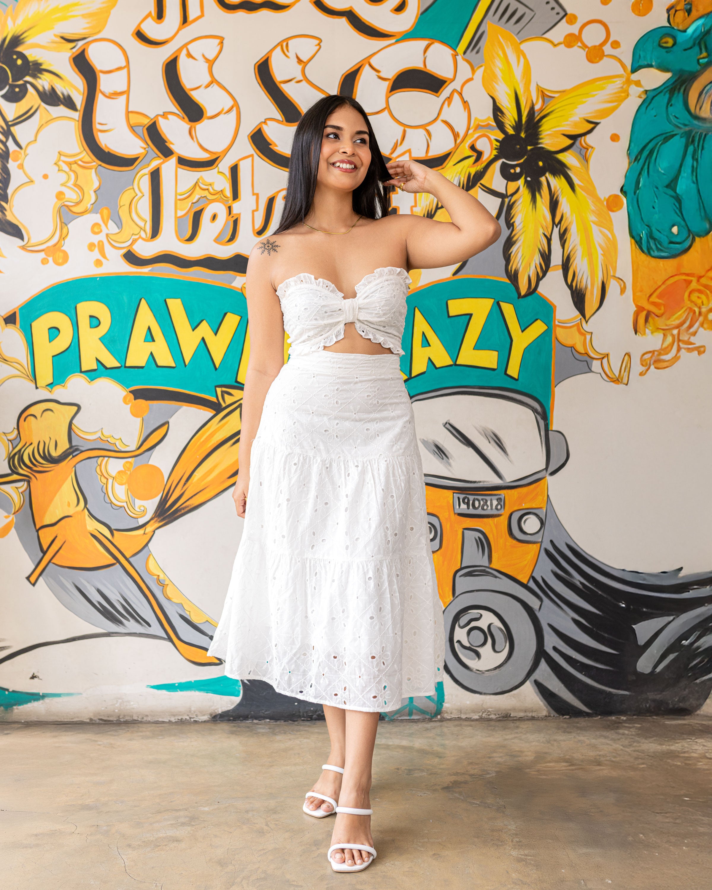 Lil Bow Smocked Tube Top - White