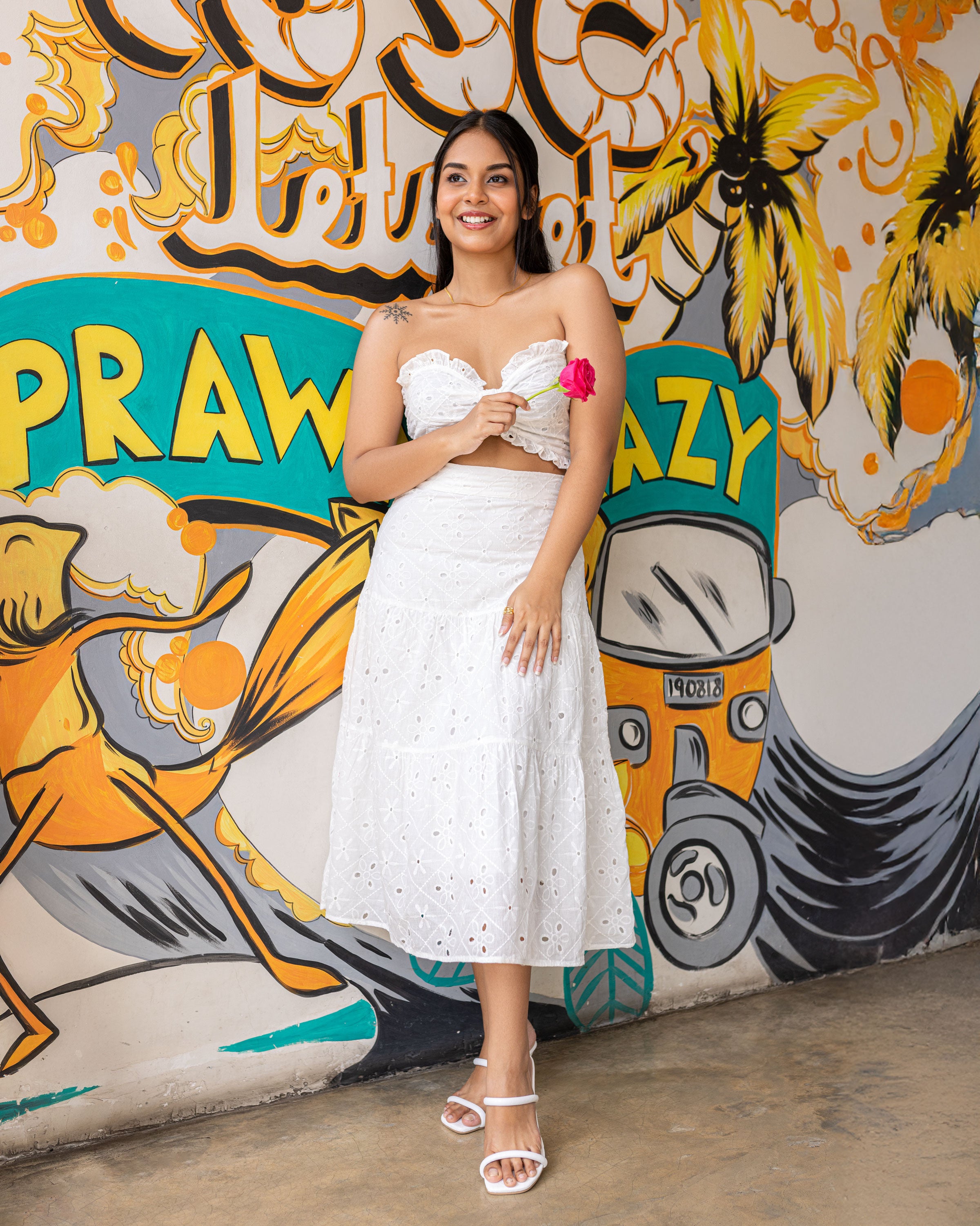 Lil Bow Smocked Tube Top - White