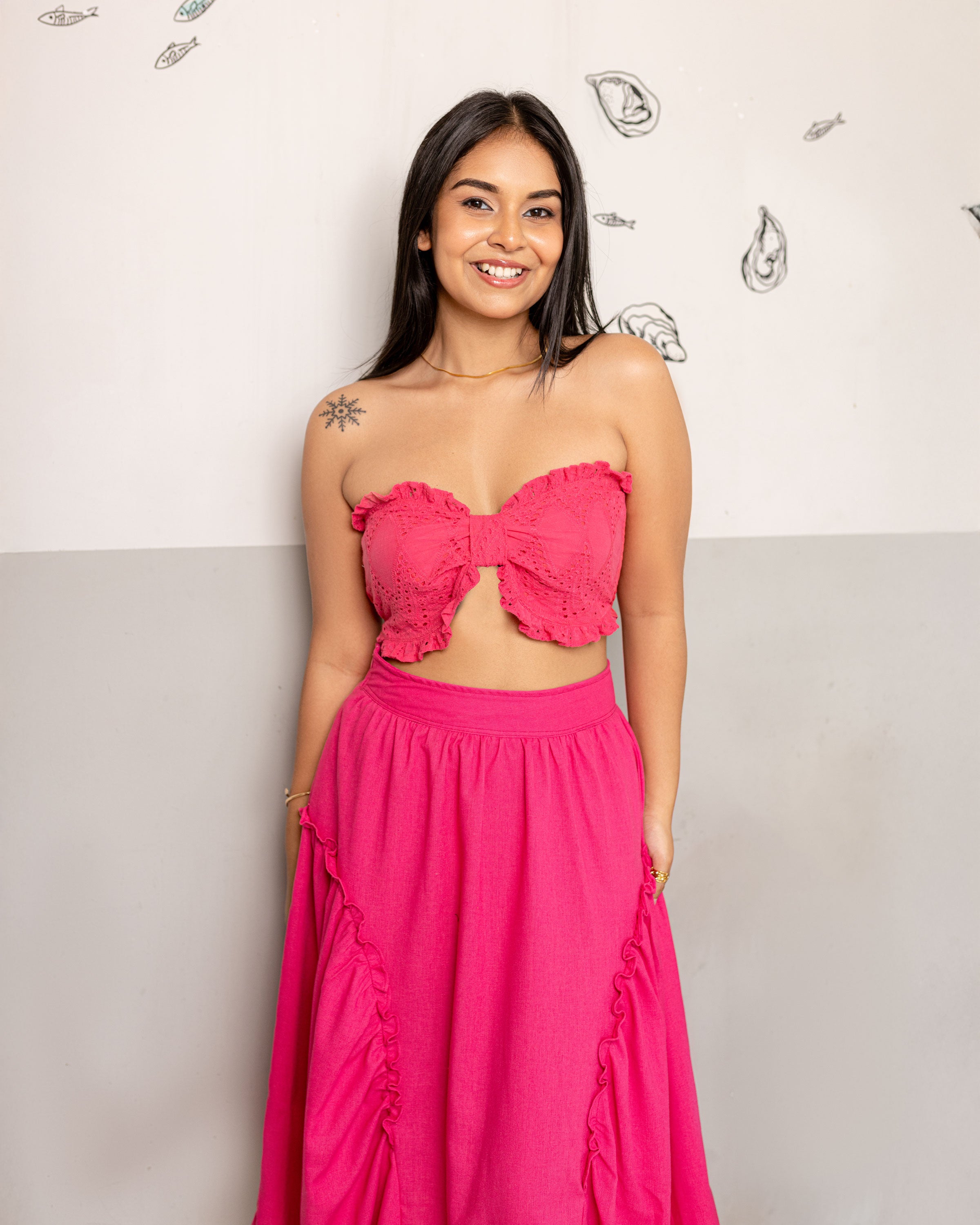 Lil Bow Smocked Tube Top - Pink