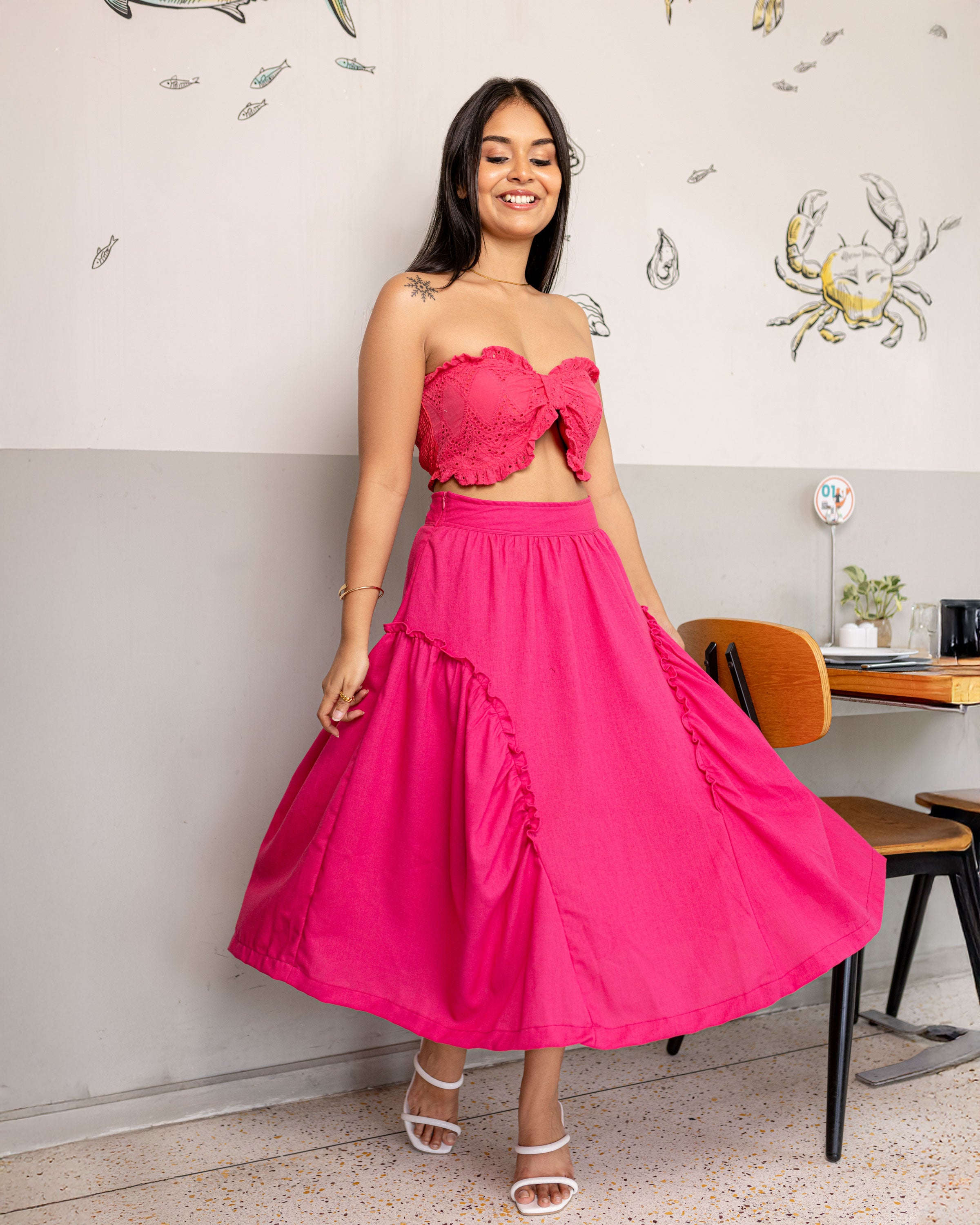 Lil Bow Smocked Tube Top - Pink