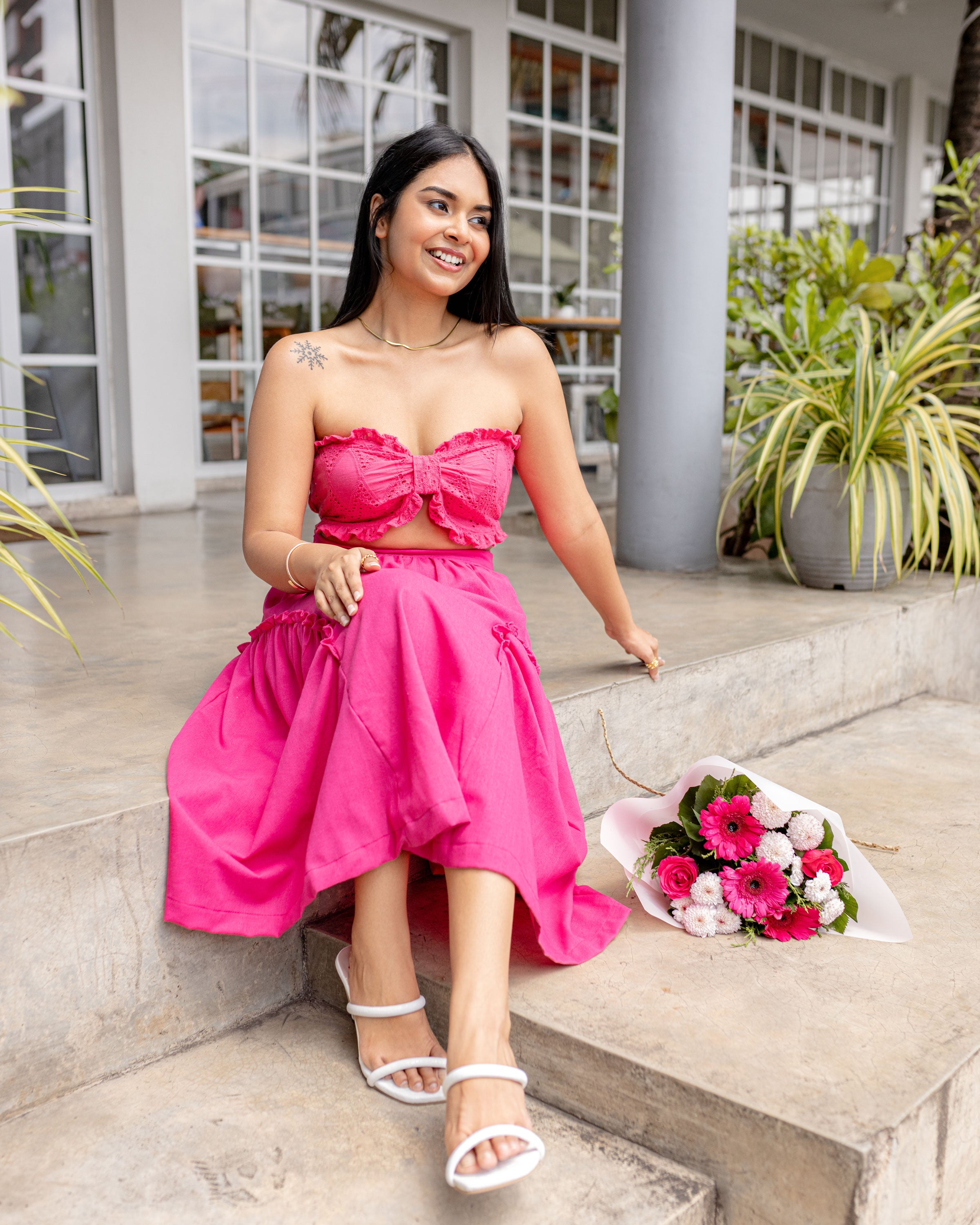 Lil Bow Smocked Tube Top - Pink