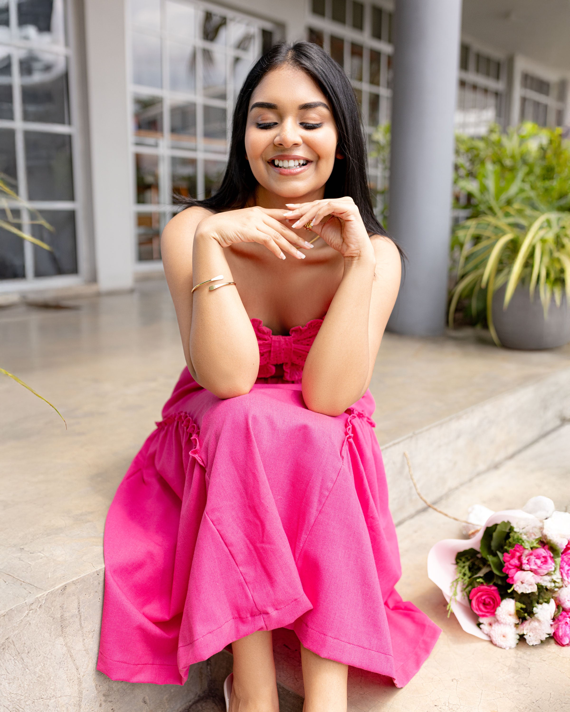 Lil Bow Smocked Tube Top - Pink