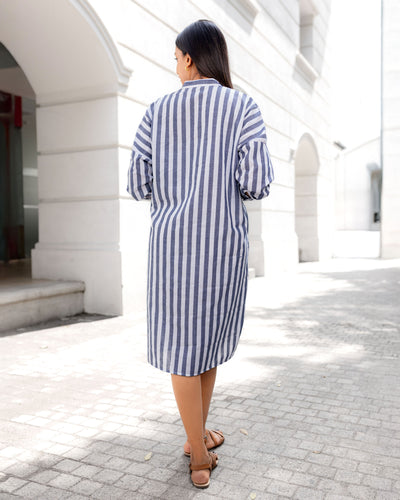 Lucia Oversized Dress - Grey Stripe