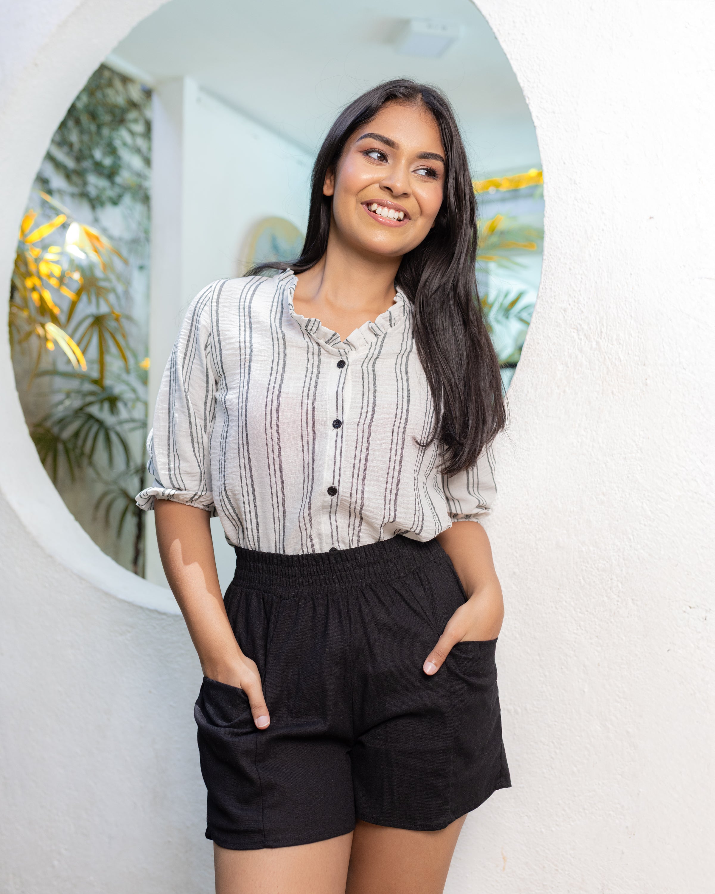 Cora Shirt- Black Stripe