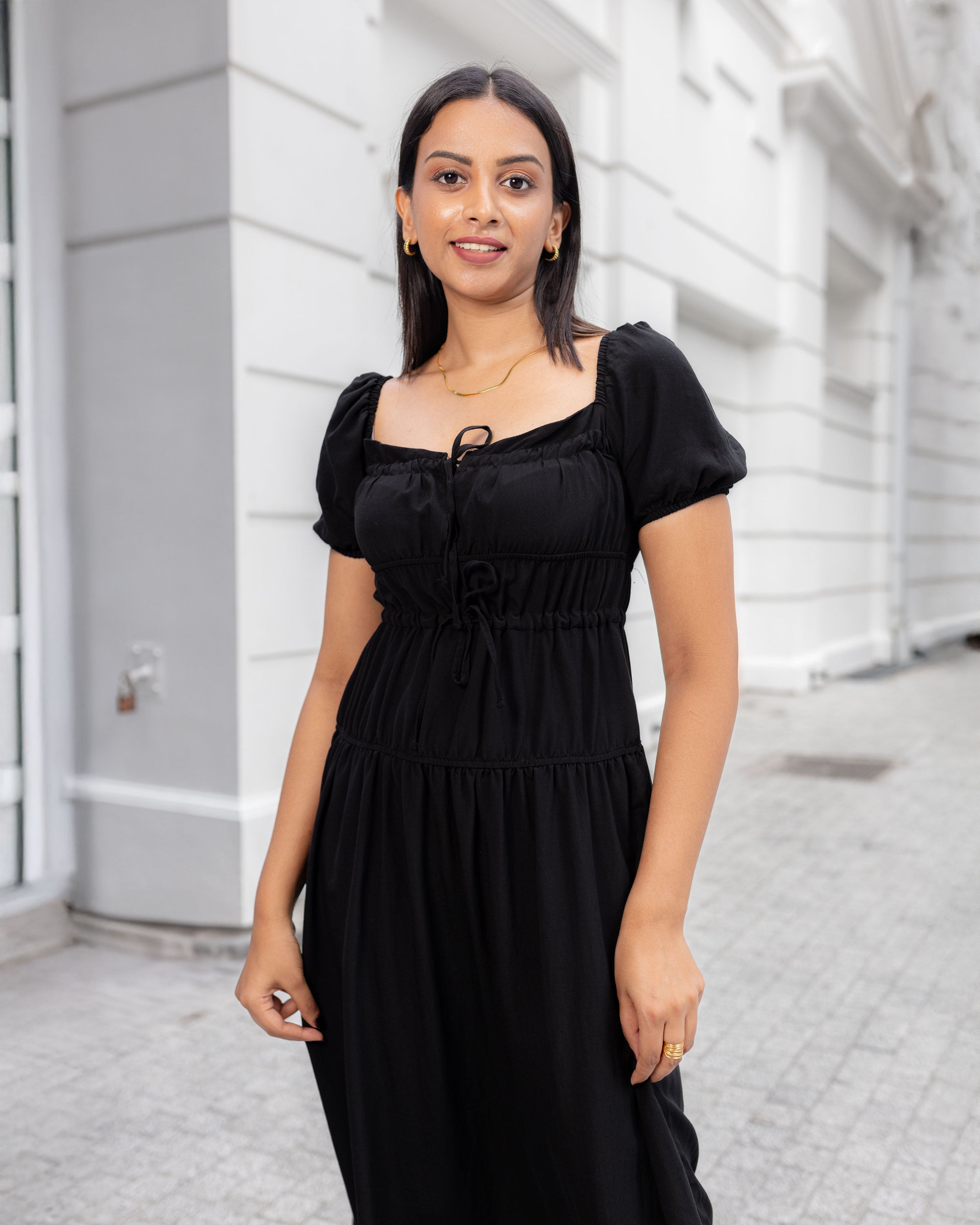 Briar Bustier Maxi Dress - Black