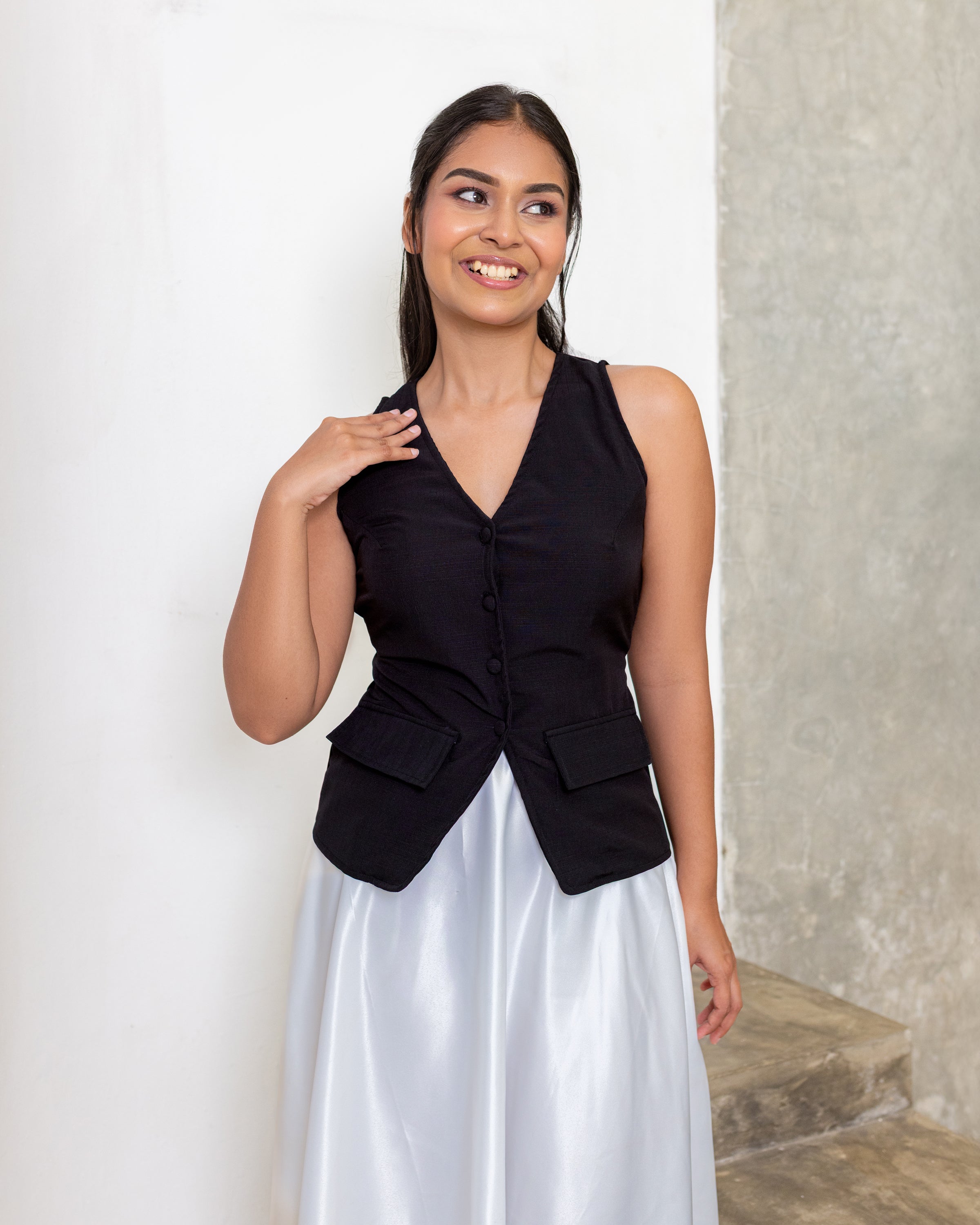 Hazel Workwear Top - Black