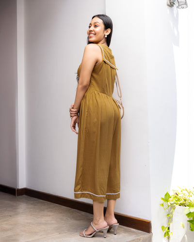 Nyle Linen Midi Dress - Bronze