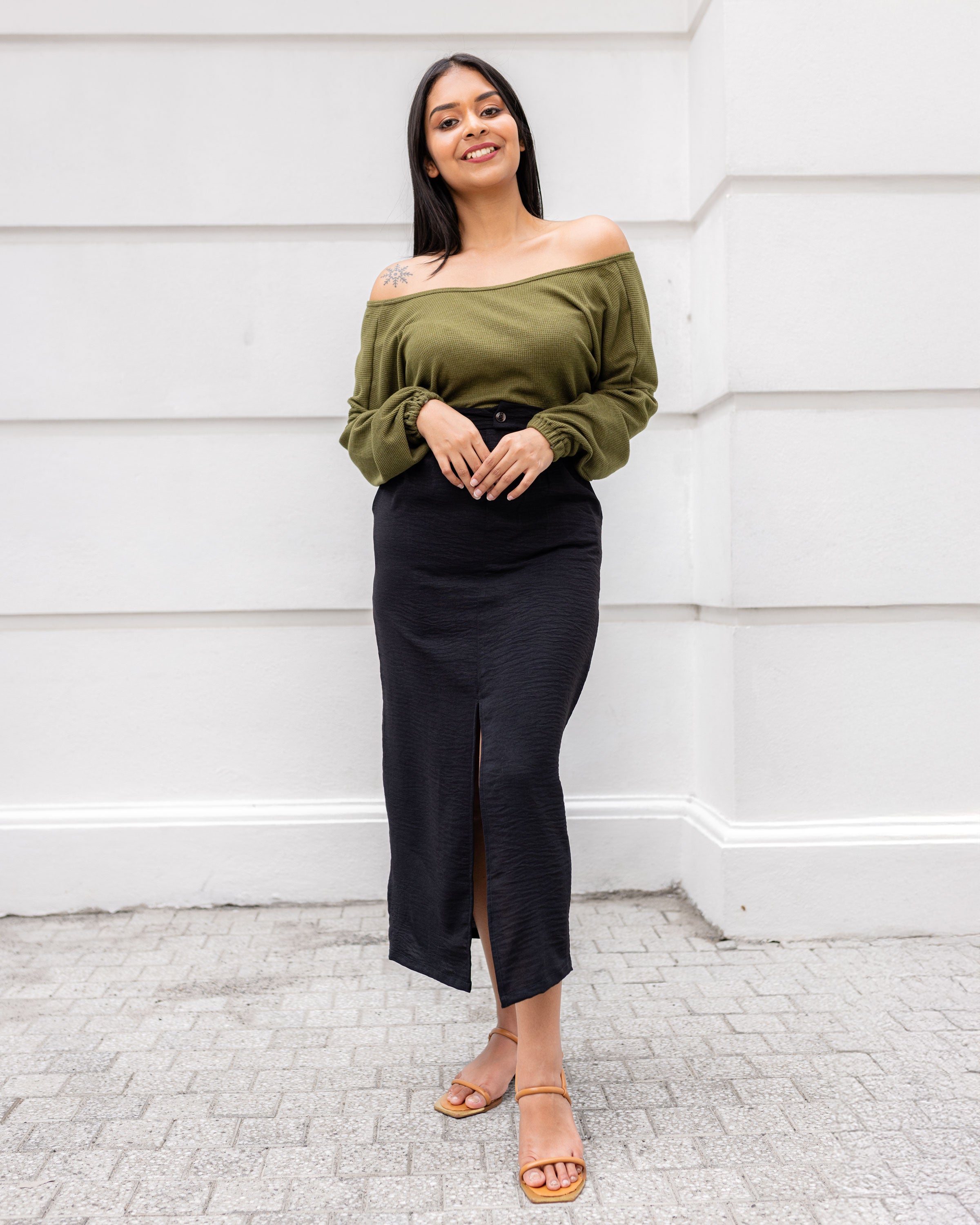 Lumi Knitted Top - Dark Green