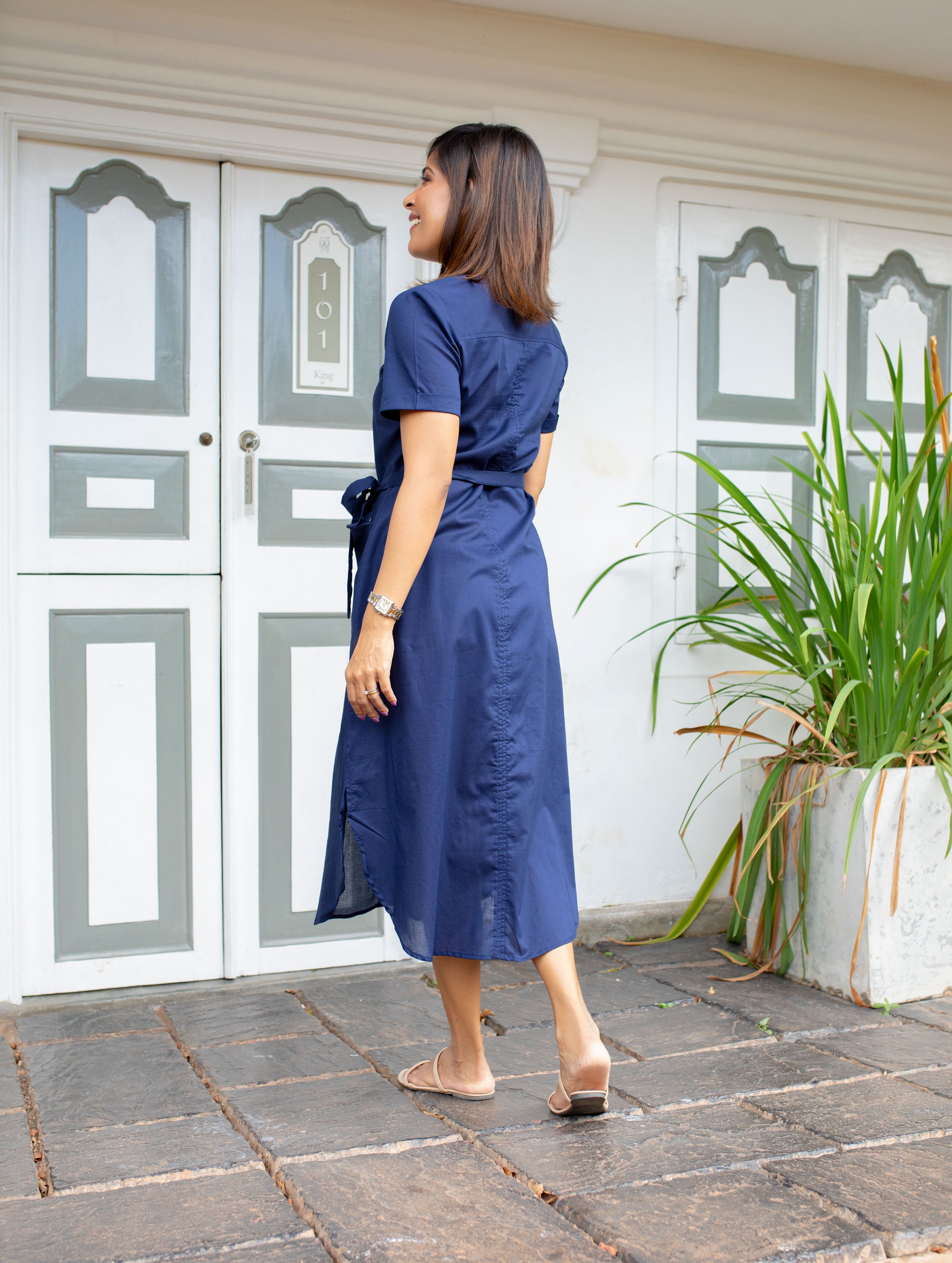 Button down wrap clearance dress