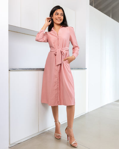 Lillian Midi Dress -Rose