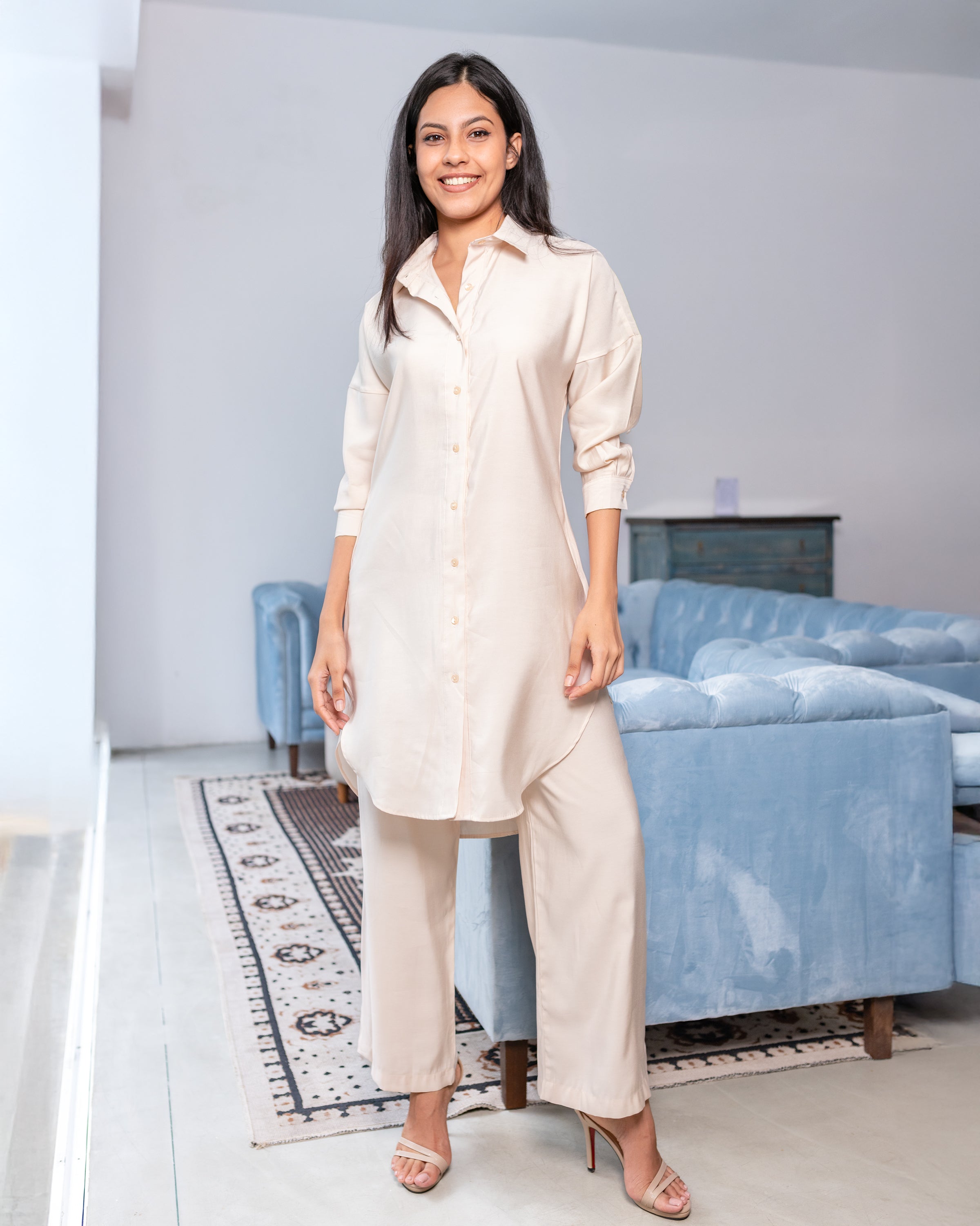 Brooke Oversized Shirt/ Shirt Dress- Ivory