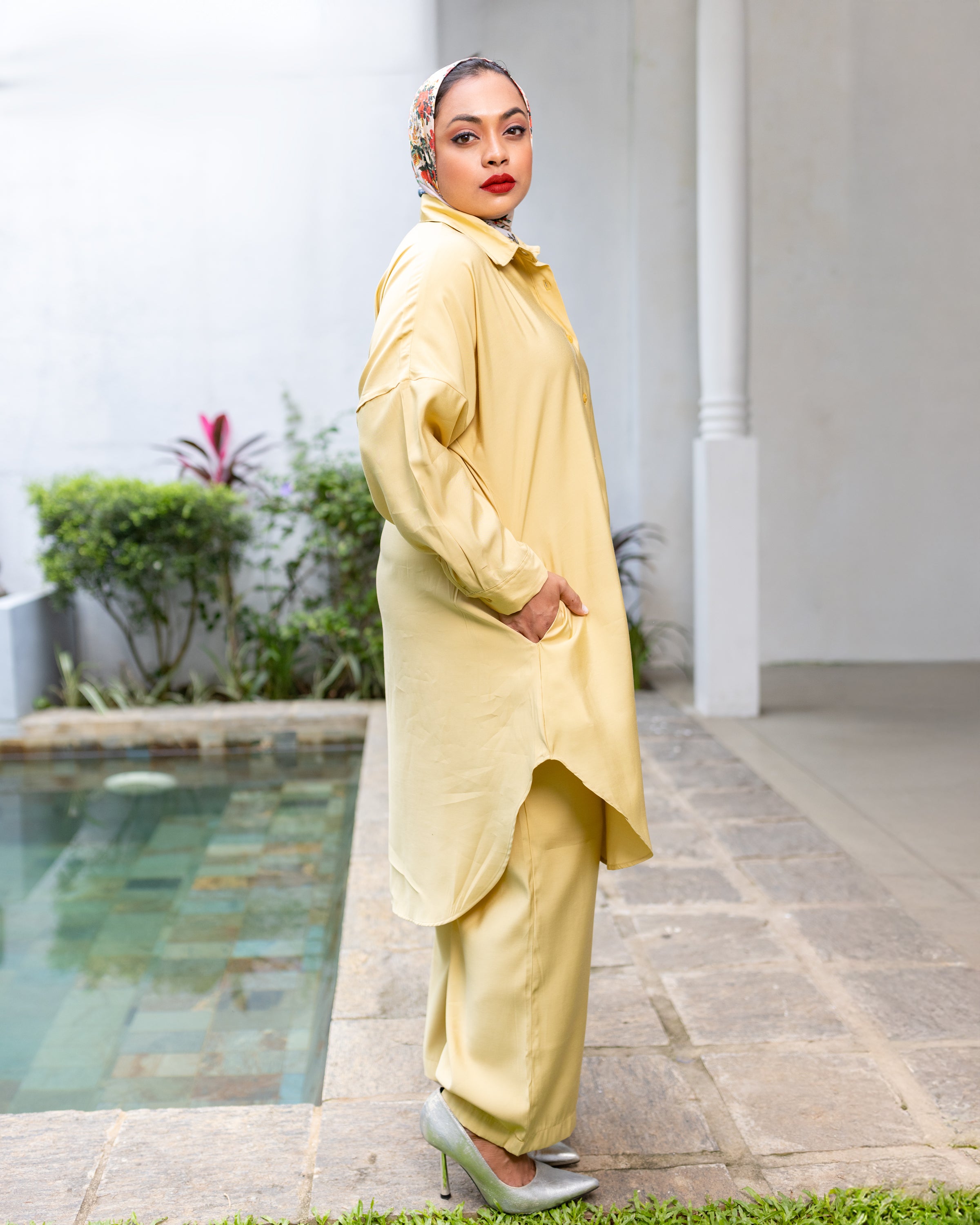 Bonny Pull on Pant- Pastel Yellow