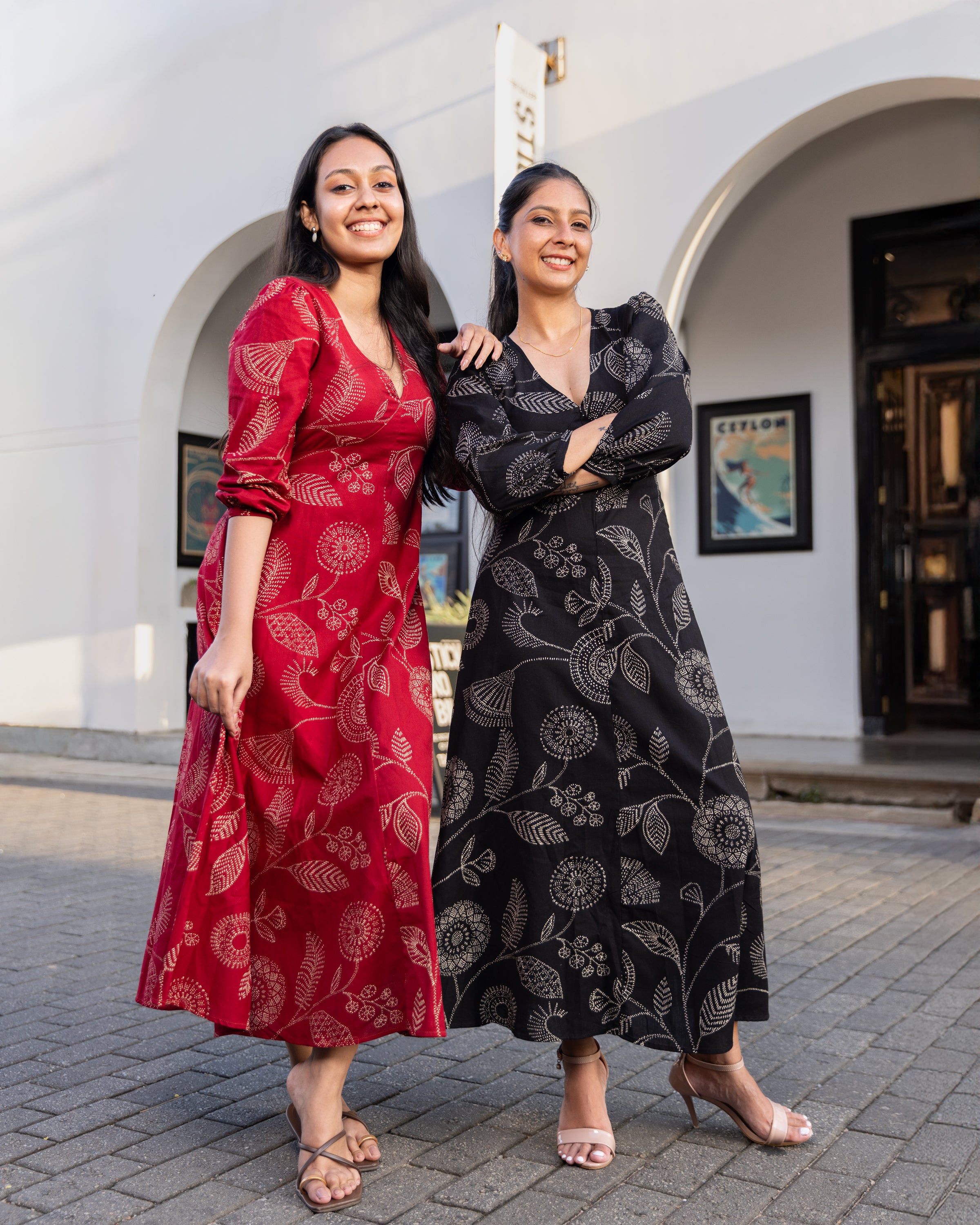 Aaliya Printed Ethnic Kurtha Dress - Black Printed