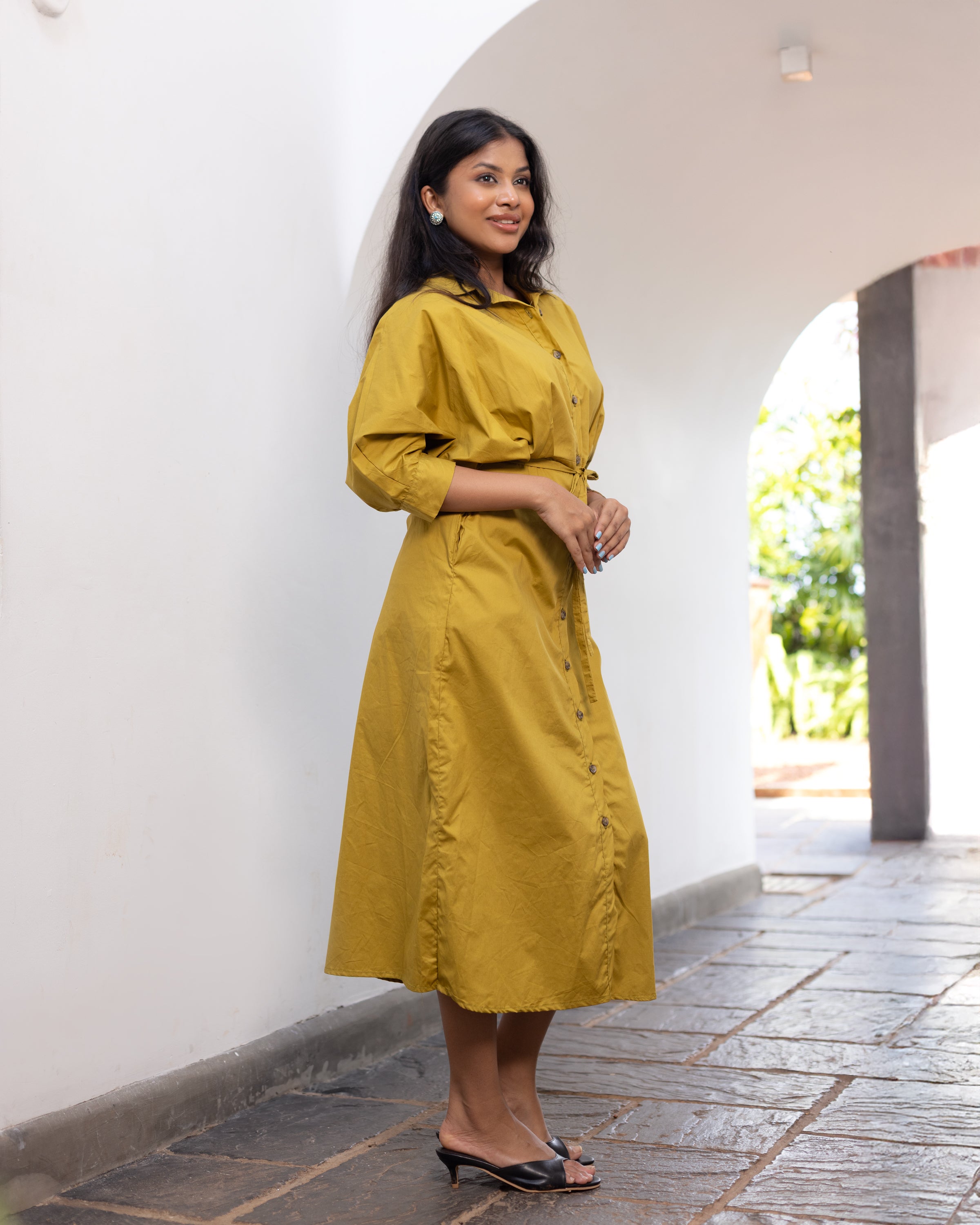 trench midi dress Petite Asymmetric Trench Midi Dress