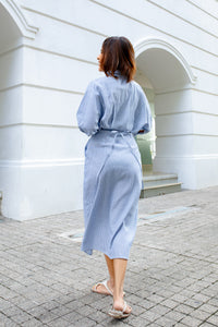 Oprah Convertible Midi Dress/ Trench Coat- Stripe