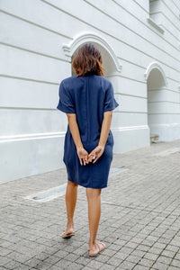 Skylar Shift Dress-Navy Blue