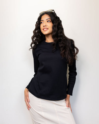 Maeve Knitted Workwear Top- Black