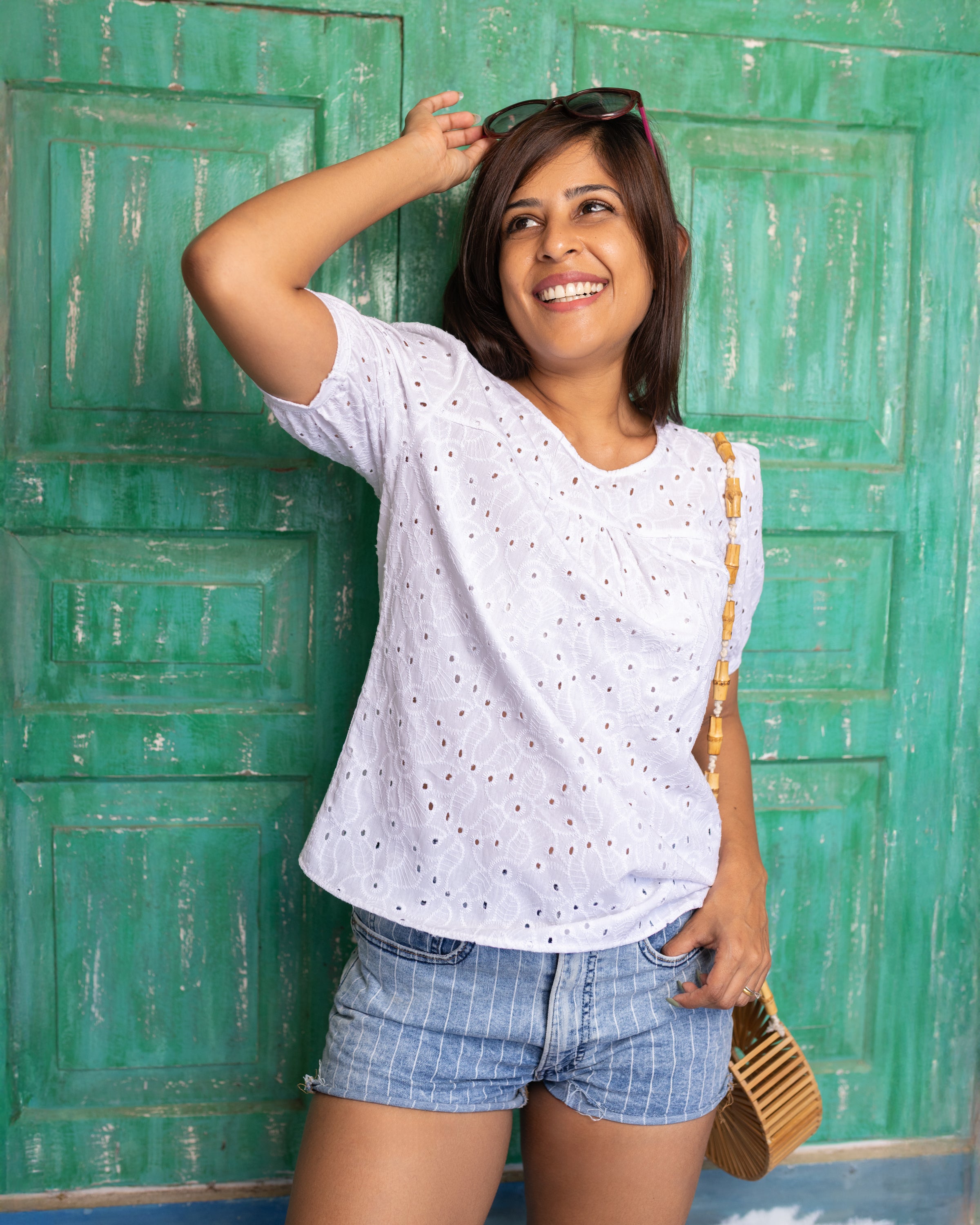 Laila Cutlon Top - White