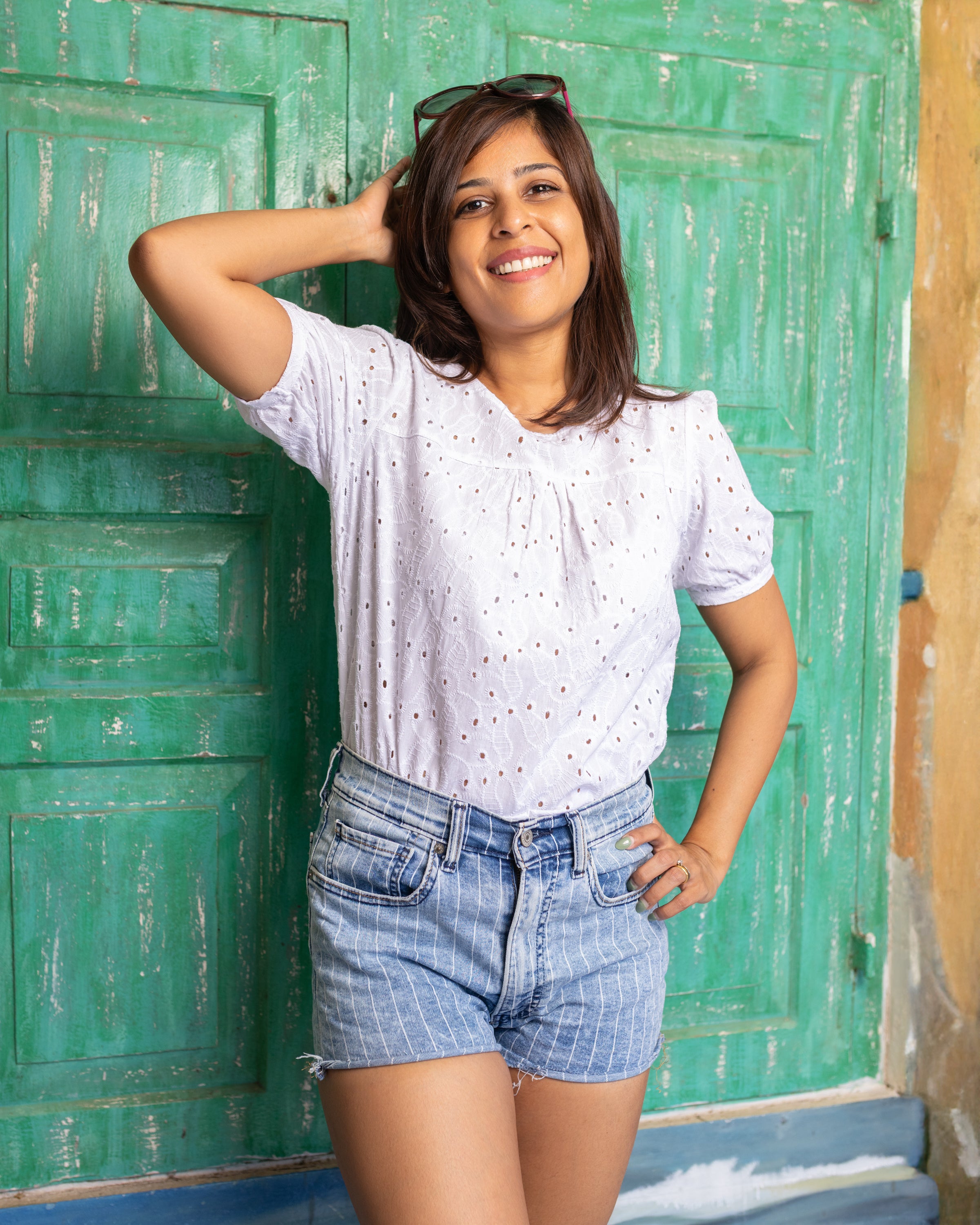 Laila Cutlon Top - White