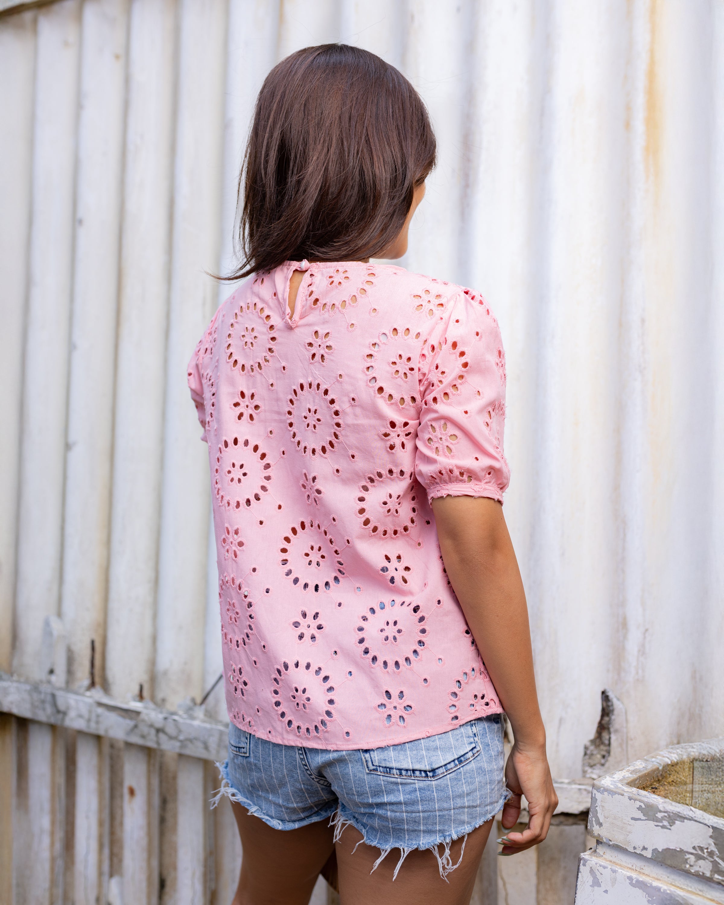 Laila Cutlon Top -Pink