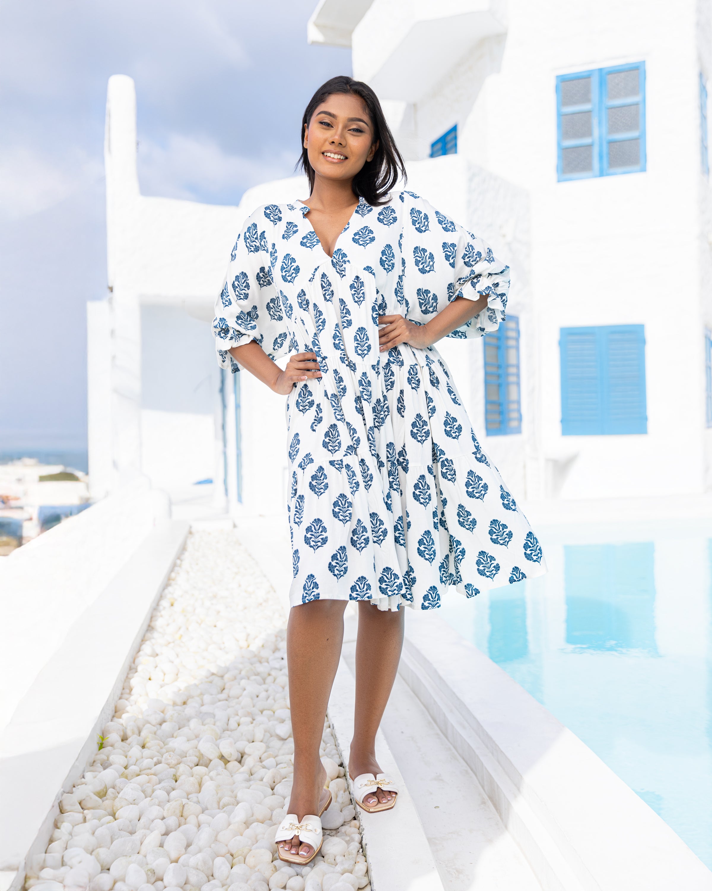 Azura Midi Dress - White