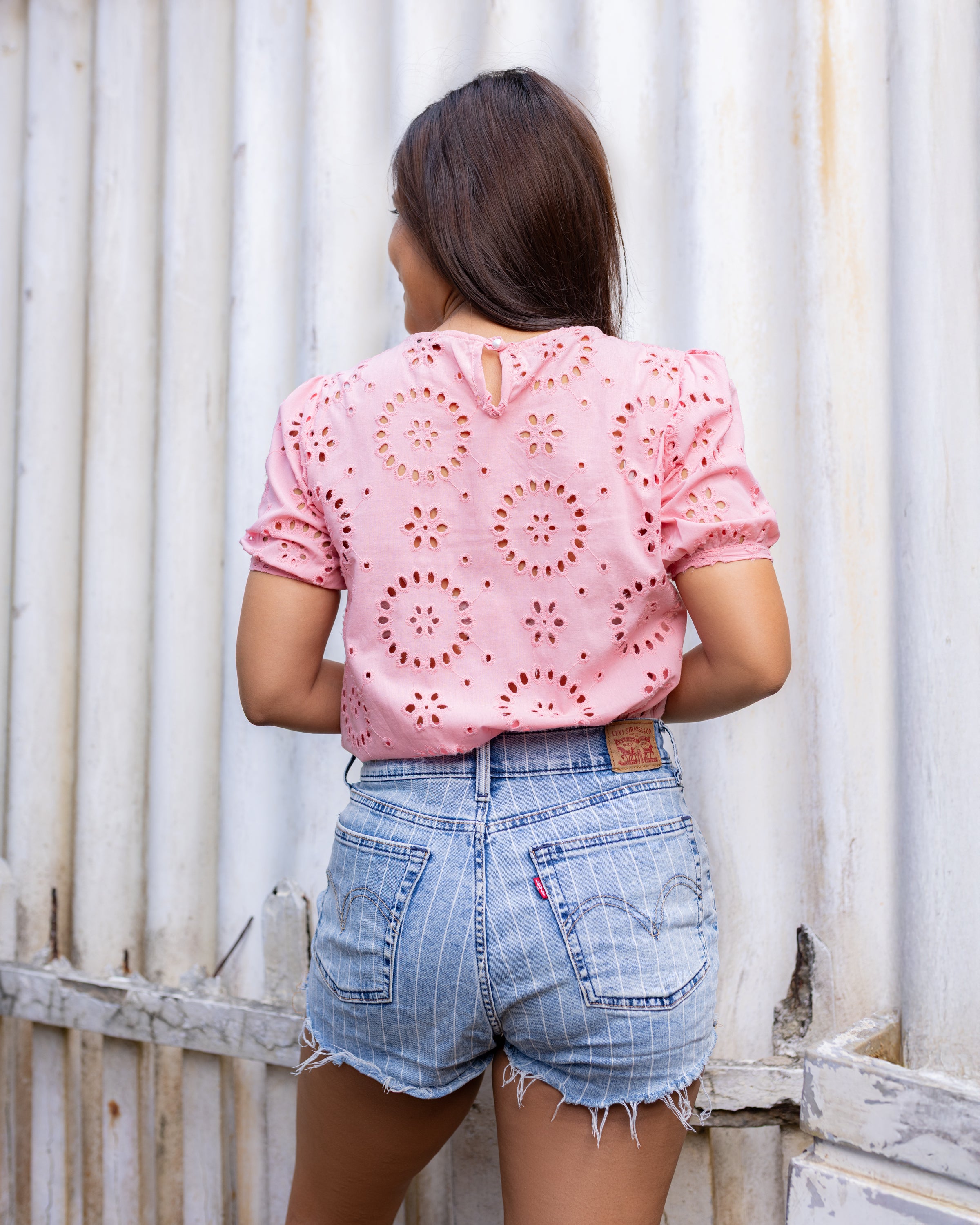 Laila Cutlon Top -Pink