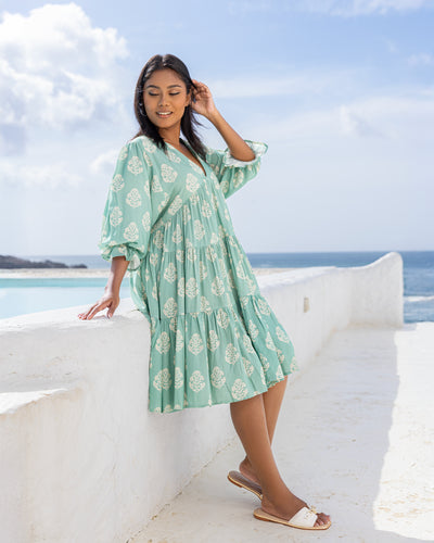 Azura Midi Dress -Green