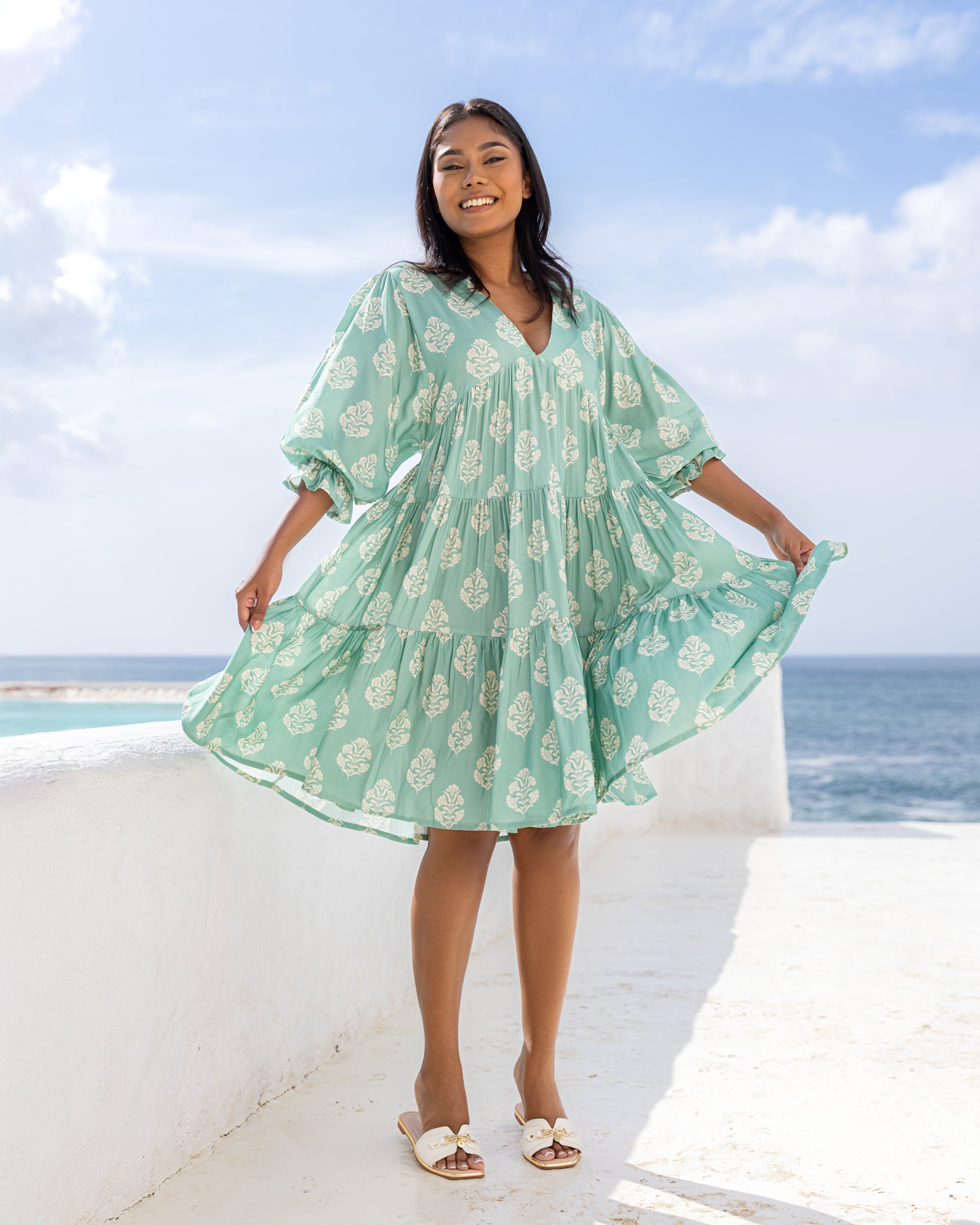 Azura Midi Dress -Green