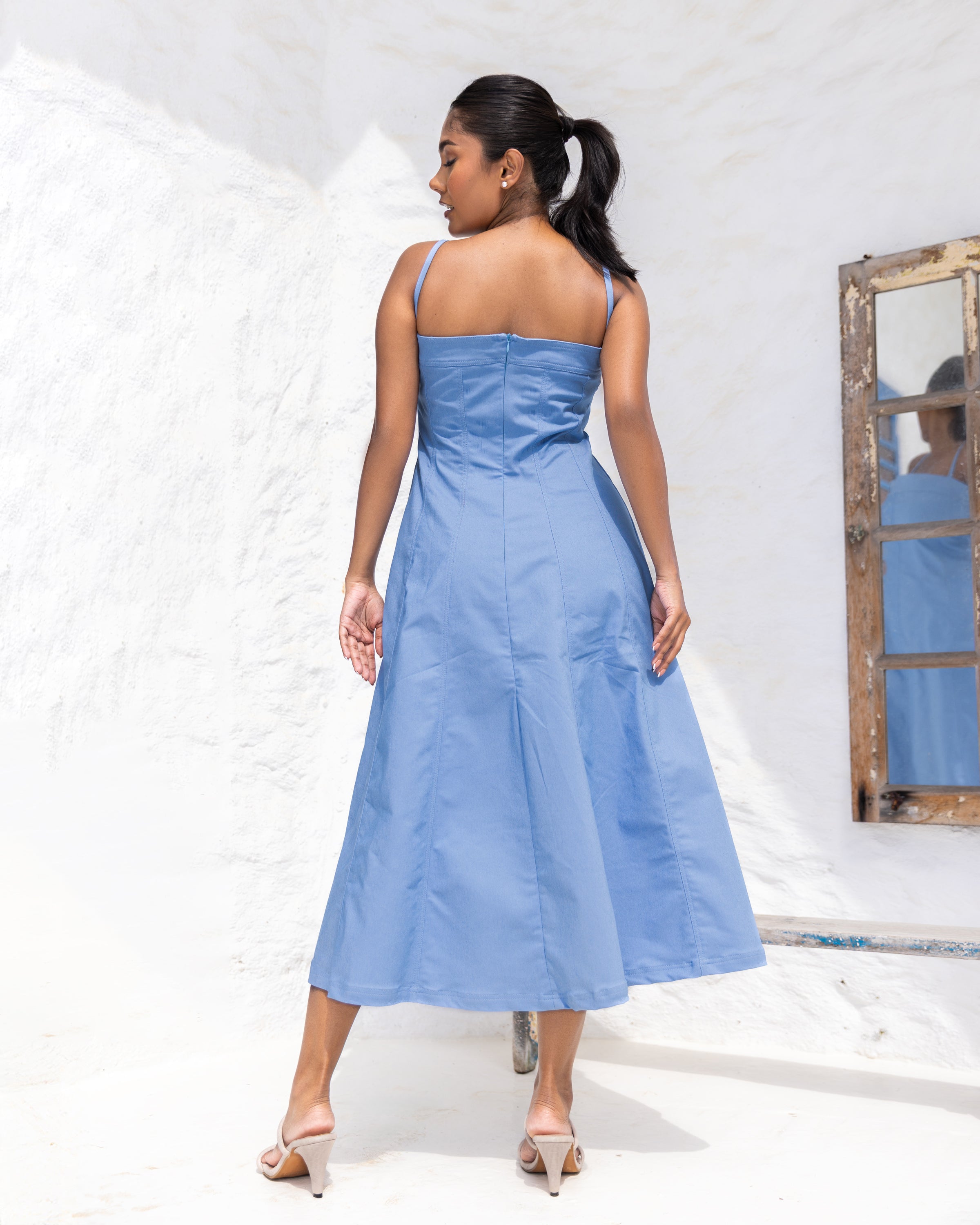 Montana Denim  Midi Dress - Light Blue