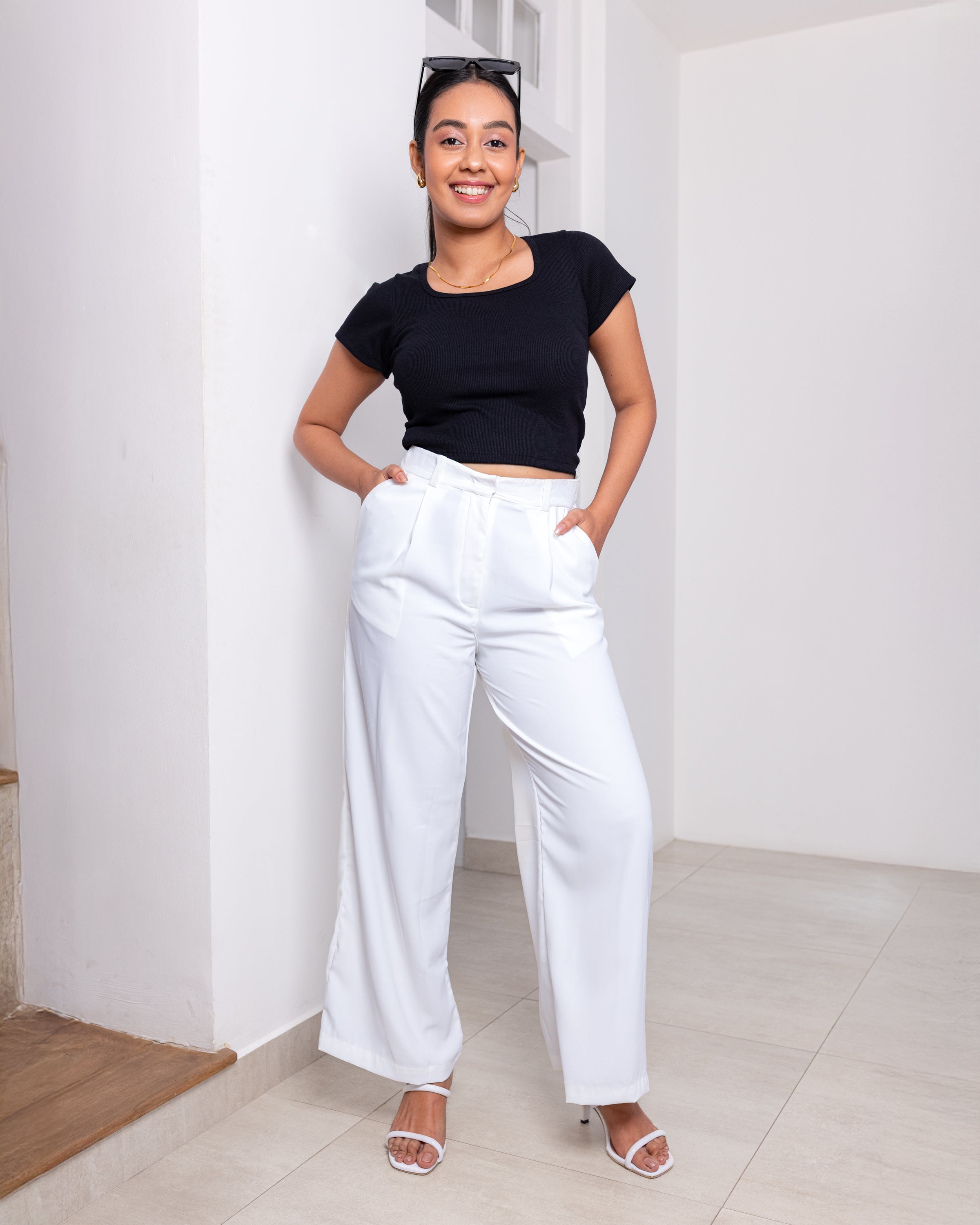 Chloe straight leg pant - White