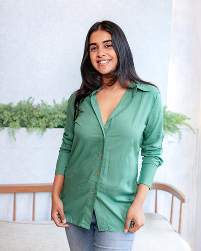 Mila Oversized Shirt -Green