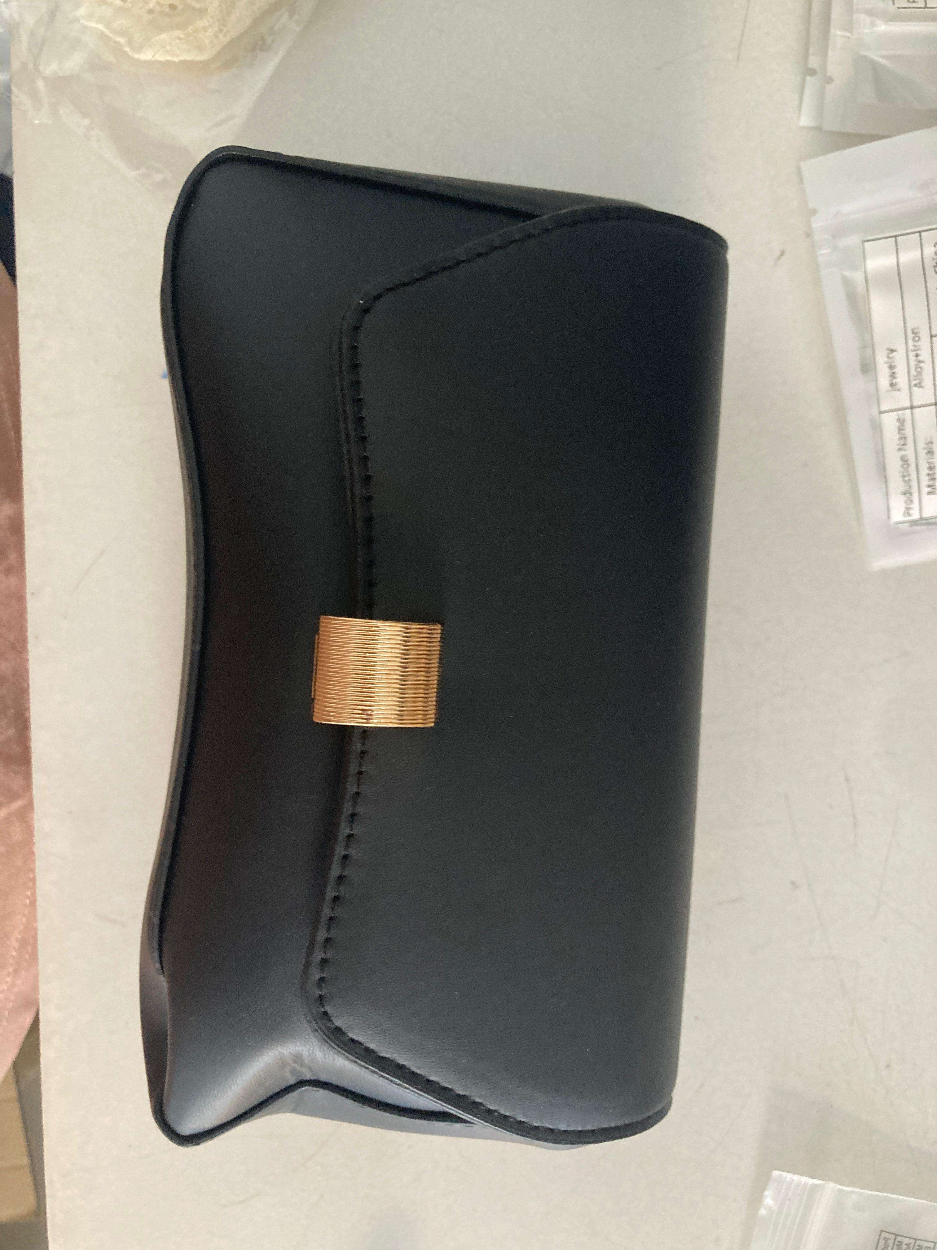 Retro Black Flap Bag with Vintage Knot Detail