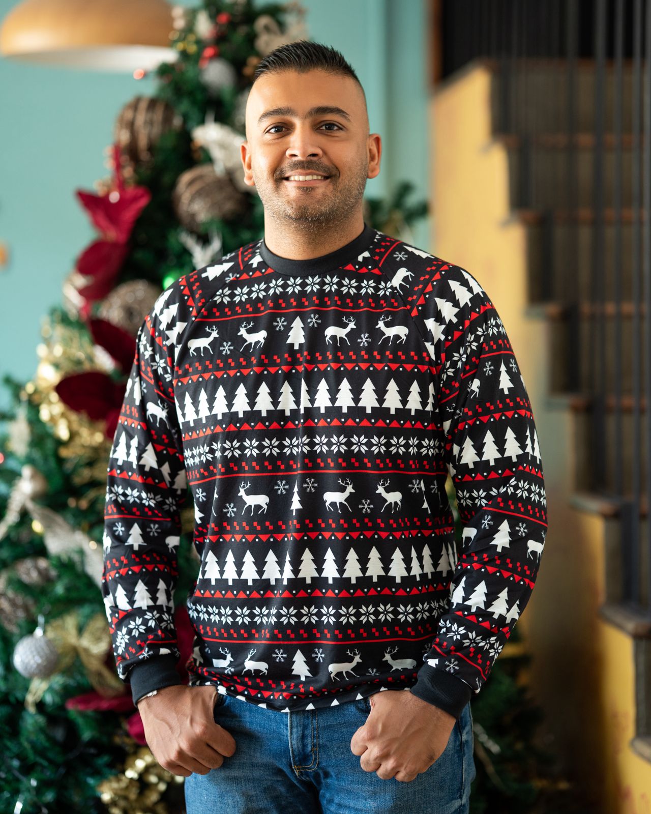 Reindeer Cheer Knitted Sweater - Adults