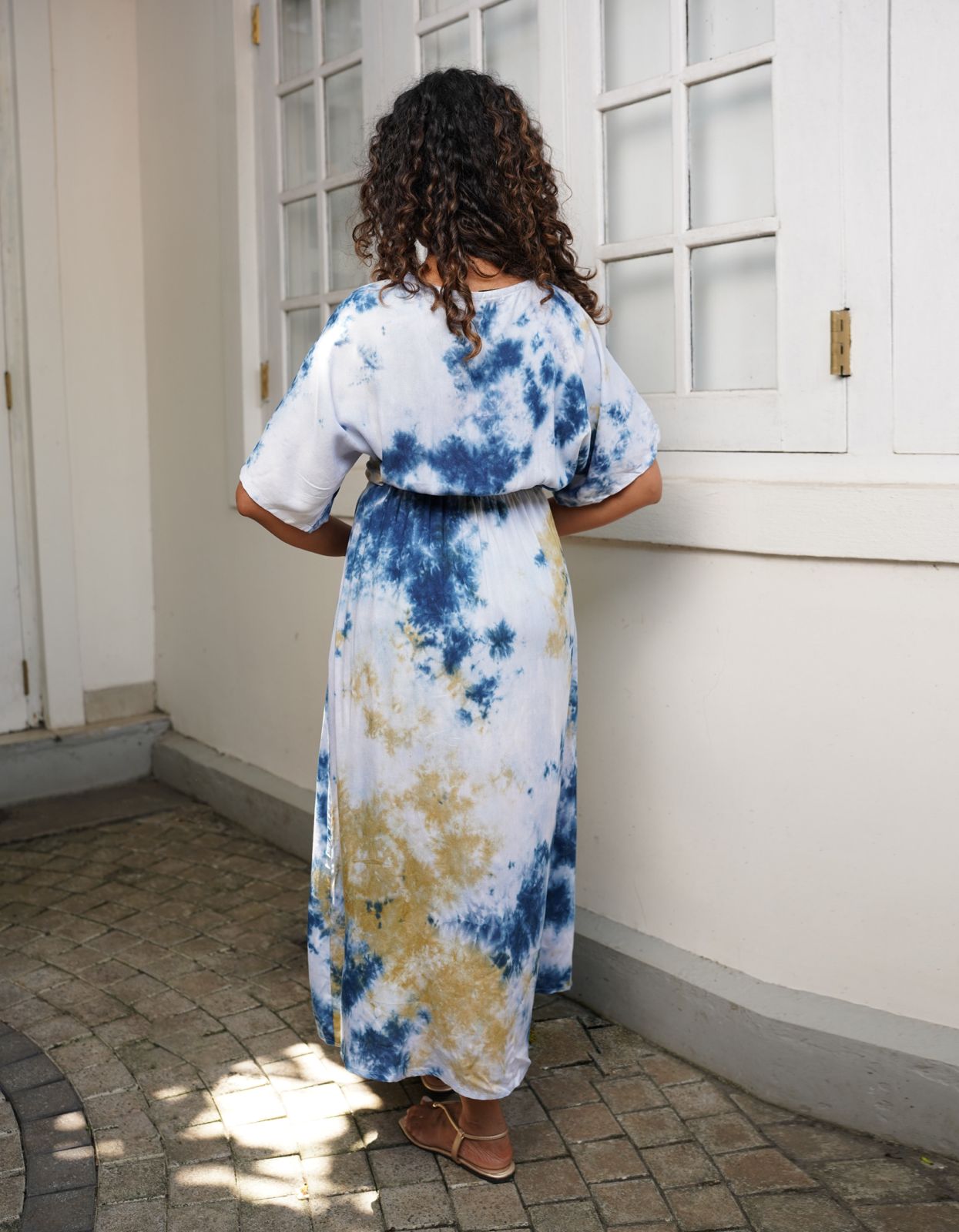 Seya Batik Midi Dress - Blue Batik JoeY Clothing Seya Batik Midi Dress - Blue Batik JoeY Clothing