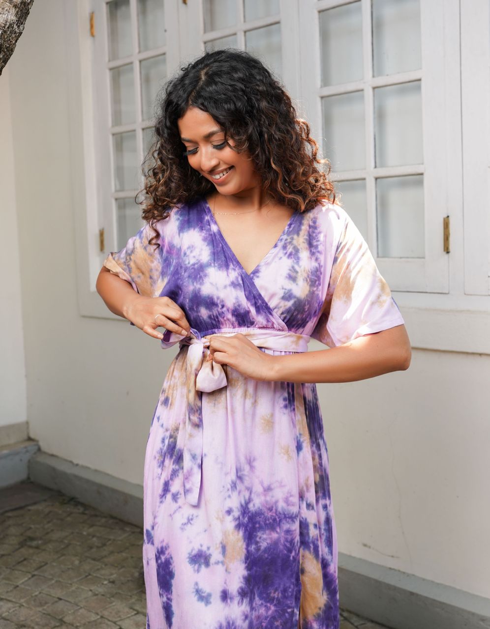 Seya Batik Midi Dress - Dusk