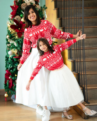 Merry Red Knitted Sweater - Adults