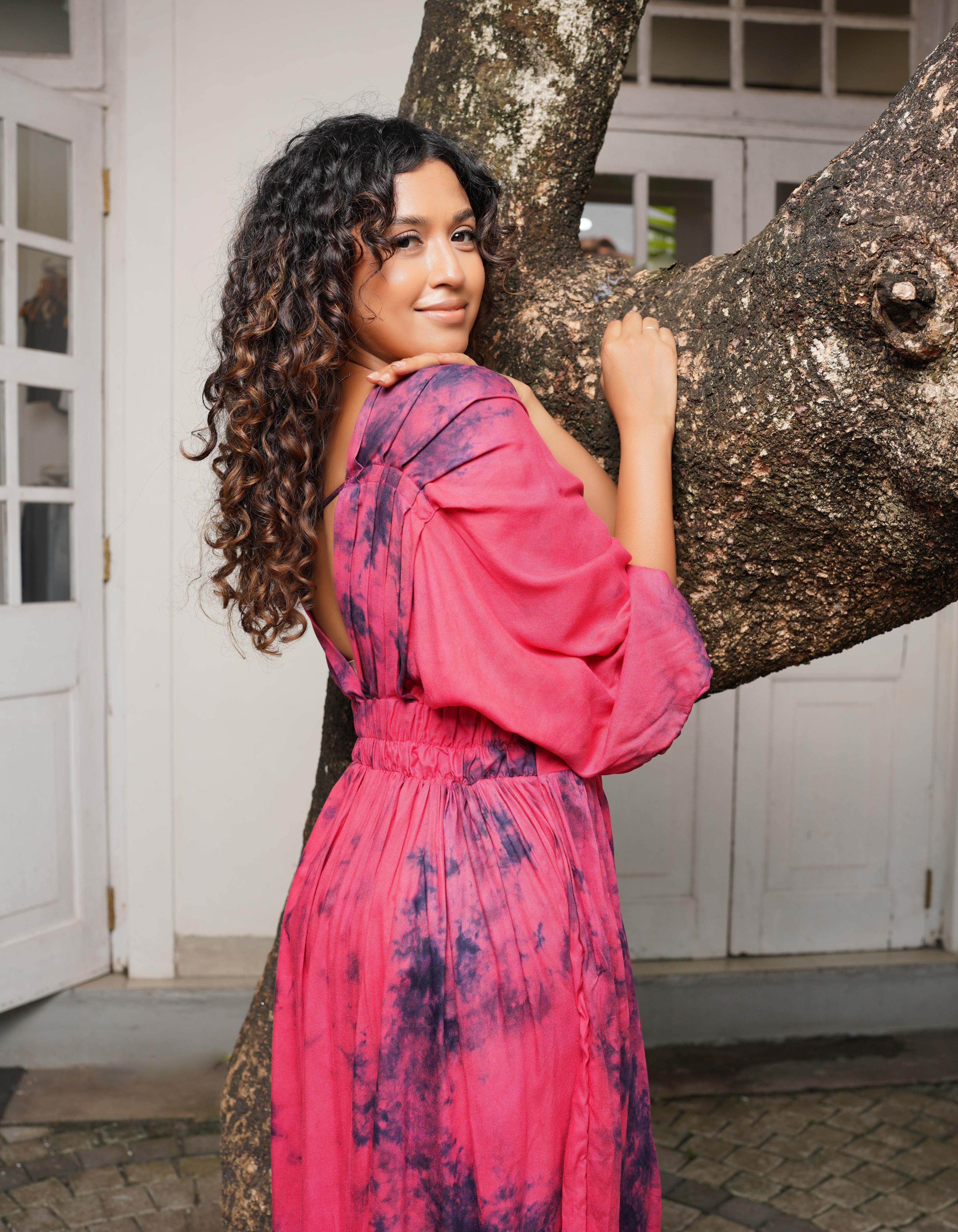 Eve Batik Kaftan - Hot Pink