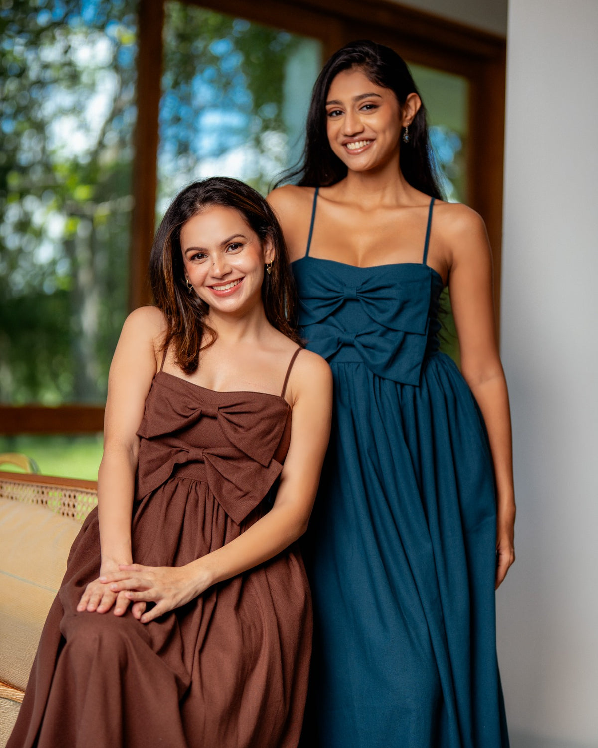 Daphny Linen Midi Dress - Peacock Blue