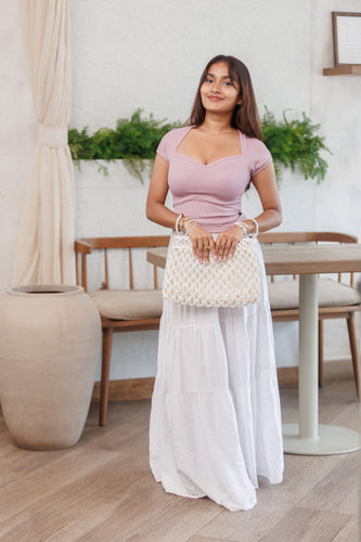 Silvia Sweetheart Ribb Top - Lilac