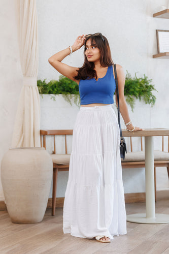 Winnie Ribb Crop Top - Blue