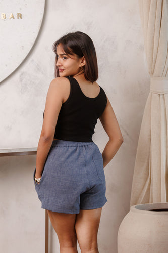 Winnie Ribb Crop Top - Black