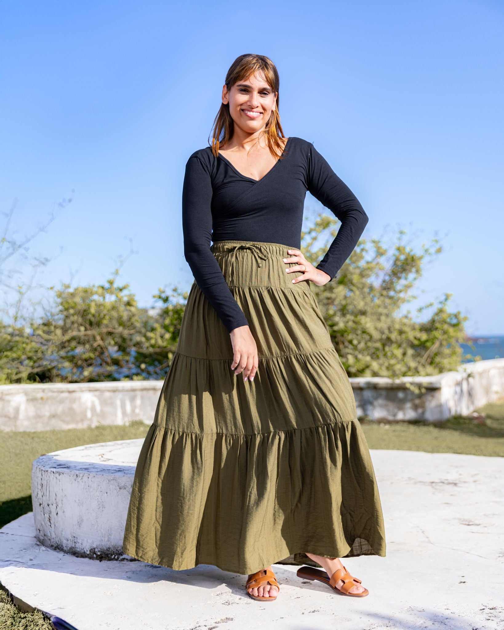 Greta Sleeved Bodysuit -Black