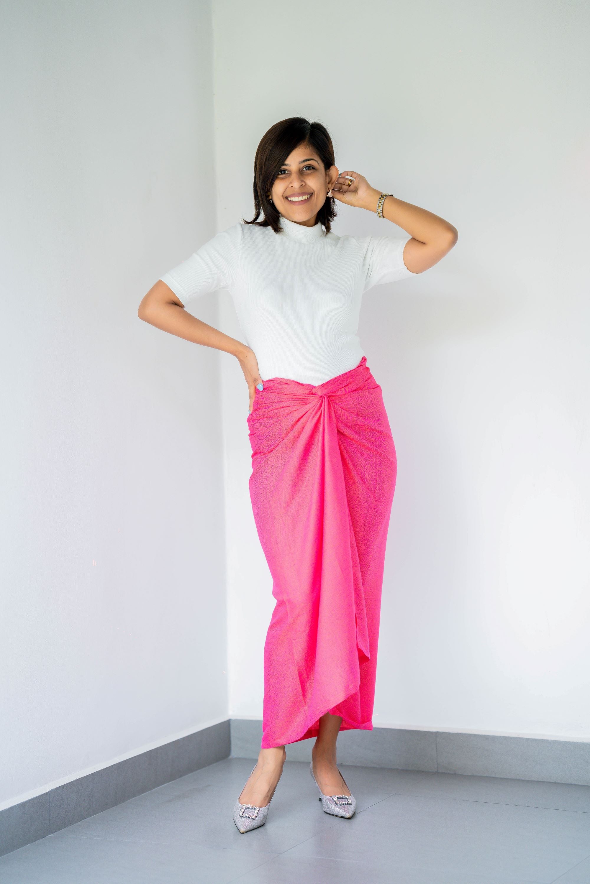 Clara High Neck Ribbed Top