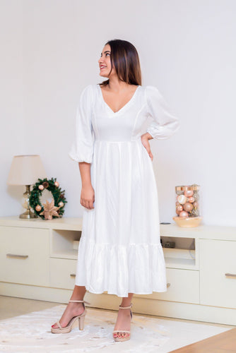 Audrey Midi Dress- White