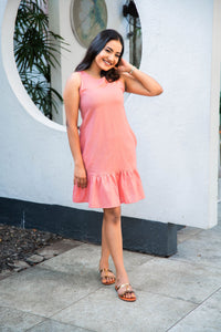 Evie Frill Mini Dress- Pink
