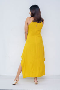 Mind Blowing You Halter Maxi Dress -Yellow