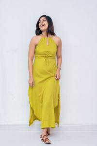 Mind Blowing You Halter Maxi Dress- Lime
